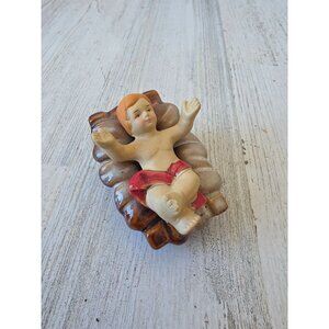 Vintage Avon baby Jesus nativity statue decor crib manger